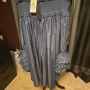 Off shoulder top/dress in denim fabric